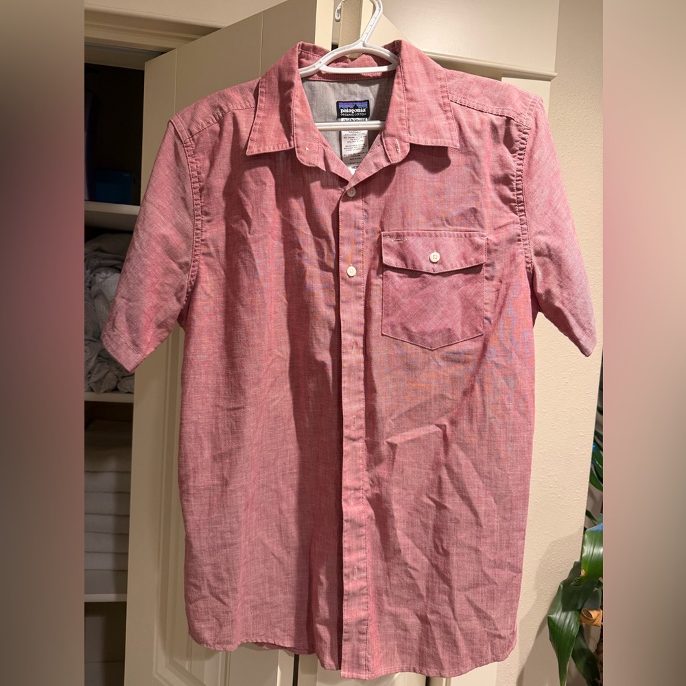 Patagonia Men's Casual Red Button Down Shirt
